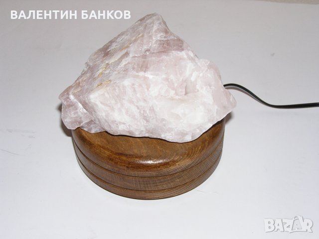 РОЗОВ КВАРЦ - НОЩНА ЛАМПА, снимка 8 - Настолни лампи - 24956463