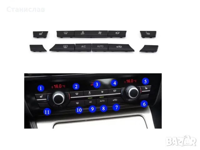 BMW 7 F01 Комплект капачета на климатроник, снимка 2 - Части - 50254201