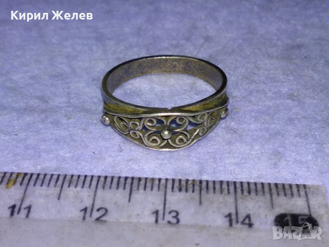 СТАРИНЕН СРЕБЪРЕН РЕТРО ОРНАМЕНТИКА ПРЪСТЕН ЛАКИРАНО СРЕБРО РЪЧНА ИЗРАБОТКА 12659, снимка 5 - Антикварни и старинни предмети - 43225159