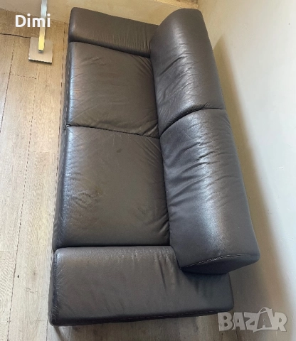 Кожен диван-легло*БЕЗПЛАТНА ДОСТАВКА*Кафяв диван от естествена кожа, снимка 5 - Дивани и мека мебел - 52476219