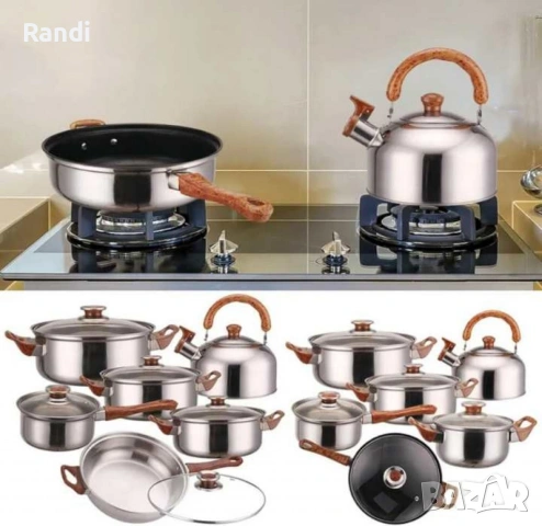 Кухненски комплект за готвене с охлаждащи дръжки, 12 части, снимка 2 - Съдове за готвене - 53253122