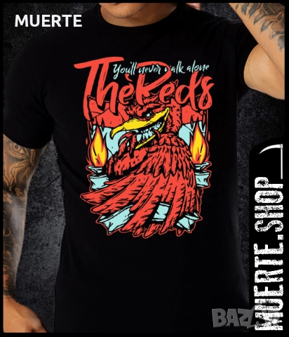 Черна тениска с щампа LIVERPOOL TRUE REDS