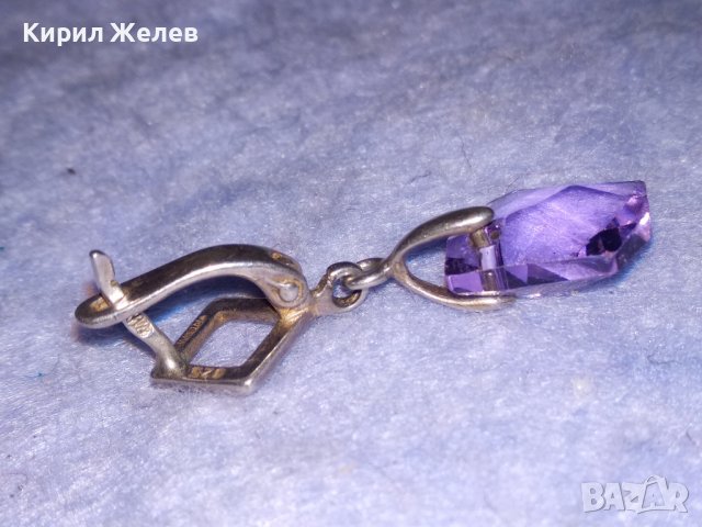 ПРЕКРАСНА АНГЛИЙСКА СРЕБЪРНА СКЪПОЦЕННА АР НУВО ОБЕЦА СРЕБРО 925 с ЮВЕЛИРНО ФАСЕТИРАН АМЕТИСТ 21030, снимка 10 - Обеци - 40488460