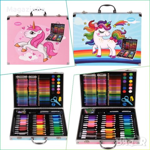Комплект за рисуване и оцветяване UNICORN 150 части куфарче Пони 