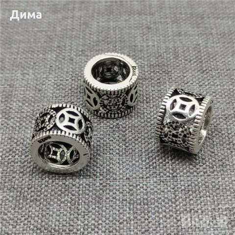 Талисмани от 925 Стерлингово Сребро тип Пандора - Chinese Coin - 9,5 мм - За Бижута, Нови, снимка 2 - Други - 32868990