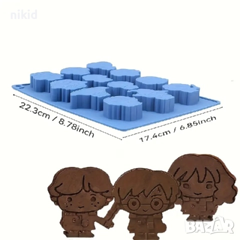 Хари Потър harry potter герои дълбок голям силиконов молд форма фондан шоколад гипс сапун декор , снимка 4 - Форми - 51648069