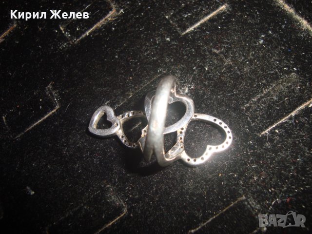 СКЪПОЦЕНЕН СРЕБЪРЕН СЪРЦЕВИДЕН ДИЗАЙНЕРСКИ ПРЪСТЕН СРЕБРО 925 с ЦИРКОНИ 20535, снимка 15 - Пръстени - 32998691