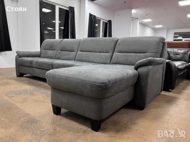 Сив диван от плат четворка с лежанка и функция ракла "PP-HS10002", снимка 4 - Дивани и мека мебел - 39971708