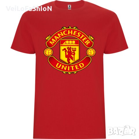 Нова мъжка тениска на футболния отбор Манчестър Юнайтед (Manchester United) в червен цвят 
