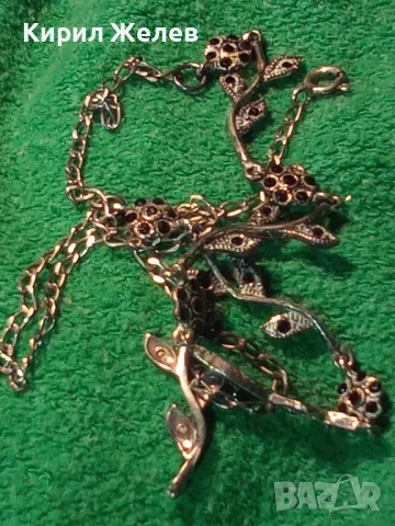 РАЗКОШНО ФЛОРАЛНО СКЪПОЦЕННО СРЕБЪРНО КОЛИЕ СРЕБРО 925 с ЮВЕЛИРНО ФАСЕТИРАНИ МАРКАЗИТИ 37725, снимка 18 - Колиета, медальони, синджири - 49606164