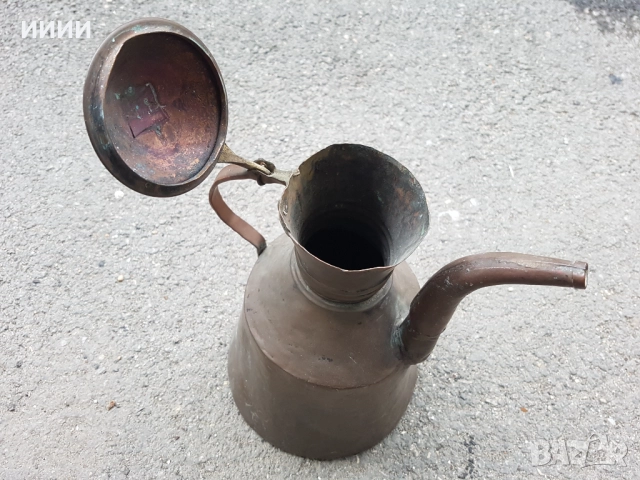 Бакърен ибрик чайник , снимка 3 - Антикварни и старинни предмети - 52886499