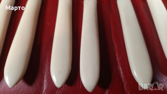 Руски ножове и вилици с бели дръжки, снимка 4 - Прибори за хранене, готвене и сервиране - 53413385