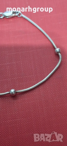 Сребърна гривна, снимка 3 - Гривни - 51538360