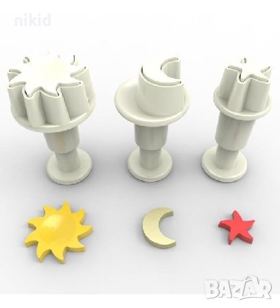 небе Слънце Луна Облак пластмасови резци форми с бутало резец форма пластмасови с релеф за фондан, снимка 2 - Форми - 36720091