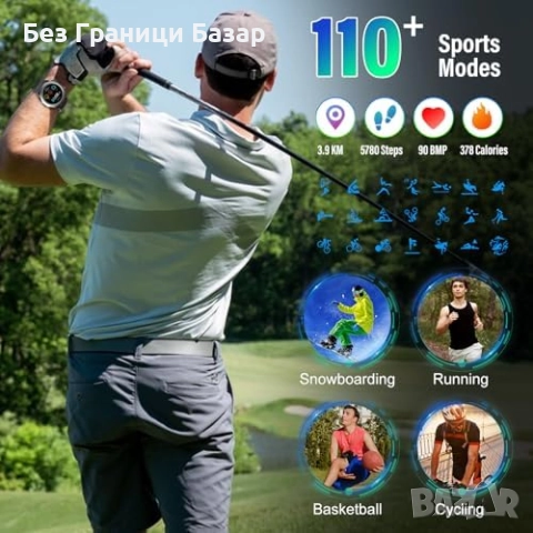 Нов Устойчив смарт часовник IP68 с Bluetooth разговори и фитнес тракер, снимка 2 - Смарт гривни - 52828056