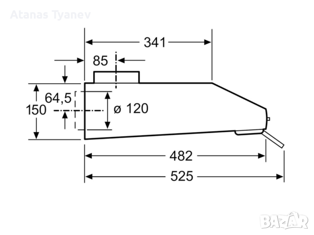 Абсорбатор за вграждане Bosch DUL63CC50 аспиратор 60см Инокс 350м2/ч, снимка 6 - Вентилатори - 44895277