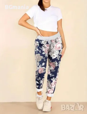 Лек панталон на цветя за лятото удобен и мек размер Л 