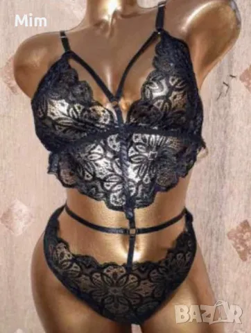 XL  Черно дантелено боди , снимка 3 - Бельо - 49216763