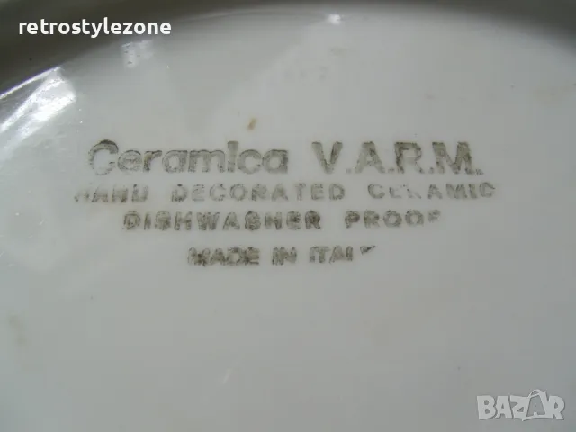 № 7979 стар керамичен поднос - ceramika V.A.R.M , снимка 5 - Други ценни предмети - 49773847