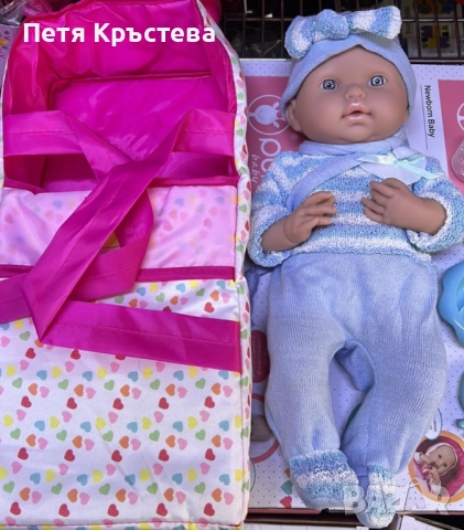 Кукла бебе с пълен комплект – Шише, пижама, легълце и аксесоари - 42 см - НА БЪЛГАРСКИ, снимка 3 - Кукли - 52584780