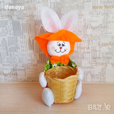 1457 Декоративна поставка за великденски яйца Зайче, снимка 5 - Декорация за дома - 28637659