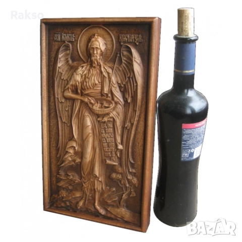 Дърворезба Икона Иоан Кръстител, снимка 2 - Икони - 52534065
