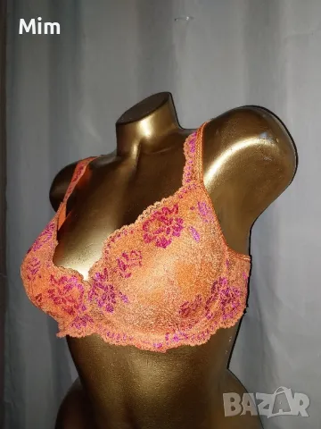 85 В/С Дантелен сутиен в оранжево , снимка 4 - Бельо - 48448148