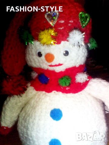Ръчно плетен Голям снежен човек, снимка 2 - Плюшени играчки - 38845481
