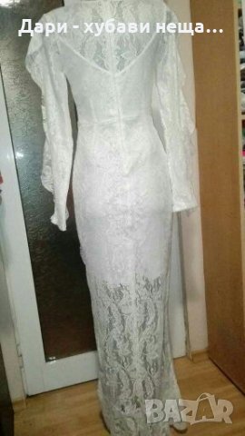 Бяла дълга рокля от дантела❤👗S,M❤арт.1115, снимка 3 - Рокли - 33274010