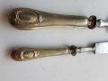 Сребърна стара вилица и шпатула за барбекю, снимка 2
