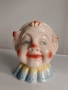 Ретро порцеланова касичка във формата на глава на клоун от Англия. , снимка 2
