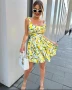 Сладка къса Рокля с лимонов принт, соренто, снимка 2