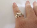 Златен пръстен бяло и жълто комбинация 1, снимка 8