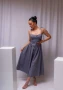 Дамска сива рокля със секси деколте, снимка 3