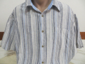Мъжка риза с къс ръкав от лен C.A.N.D.A (C&A), снимка 1 - Ризи - 36533375