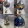 Глобус с инкрустирани полускъпоценни камъни лапис седеф др., снимка 7
