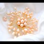 Изискана брошка  от естествени розови перли , снимка 2