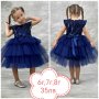 Синя детска рокля с Тюл, снимка 1 - Детски рокли и поли - 41959299