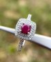 Сребърен пръстен с естествен рубин, снимка 3
