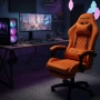 Оранжев велурен геймърски стол , снимка 2