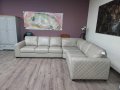 Голям кремав кожен ъглов диван "Mazzini", снимка 6