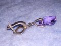 ПРЕКРАСНА АНГЛИЙСКА СРЕБЪРНА СКЪПОЦЕННА АР НУВО ОБЕЦА СРЕБРО 925 с ЮВЕЛИРНО ФАСЕТИРАН АМЕТИСТ 21030, снимка 10