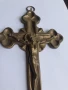Стар голям бронзов кръст разпятие религия, снимка 1