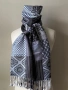 Кариран шал в черно и сиво от 70 % пашмина и 30 % коприна, снимка 1