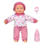 Комплект бебе кукла Pink Skoufi, С шише, залъгалка и звуци, 33 см, снимка 2
