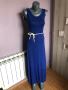 Изчистена дълга рокля в цвят турско синьо в перфектно състояние с ефектен гръб размер S Цена 30лв