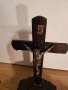 Голям старинен православен настолен кръст, настолно разпятие Исус Христос за параклис  за църва , снимка 2