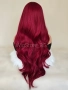 Дълга червена перука без бретон на леки къдрици, снимка 5
