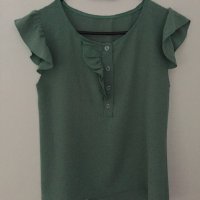 Блузка в зелено, снимка 4 - Корсети, бюстиета, топове - 38042812