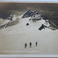 Стара черно-бяла картичка Юнгфрау 1925, снимка 1 - Филателия - 32506411